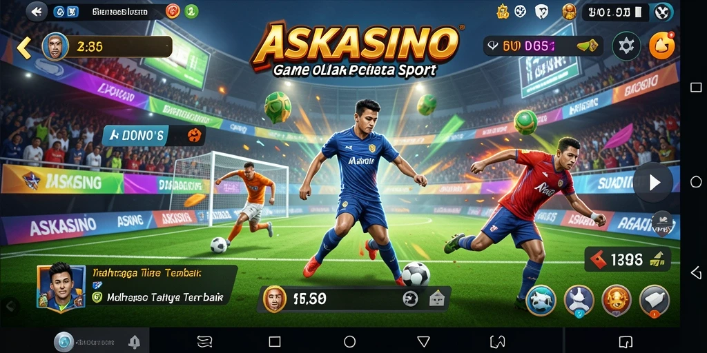 Tampilan gameplay seru di ASKASINO dengan berbagai cabang olahraga.