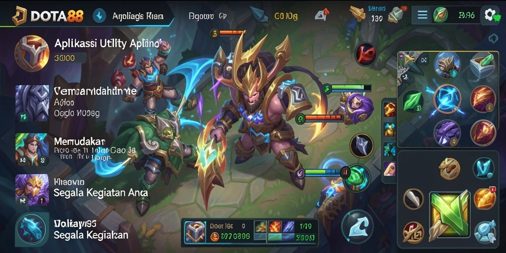 Screenshot DOTA88 menunjukkan antarmuka aplikasi Utility yang bersih dan menarik.