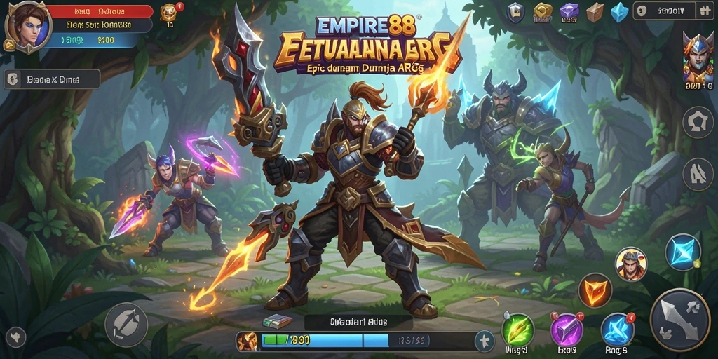 Tampilan layar utama gameplay penuh aksi ARPG di EMPIRE88.