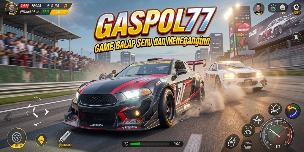 Tampilan nyata dan mendebarkan dari gameplay balapan GASPOL77.