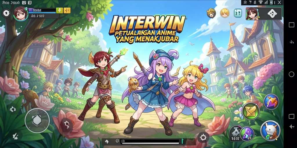 Tampilan RPG yang menarik dalam gameplay Anime INTERWIN.