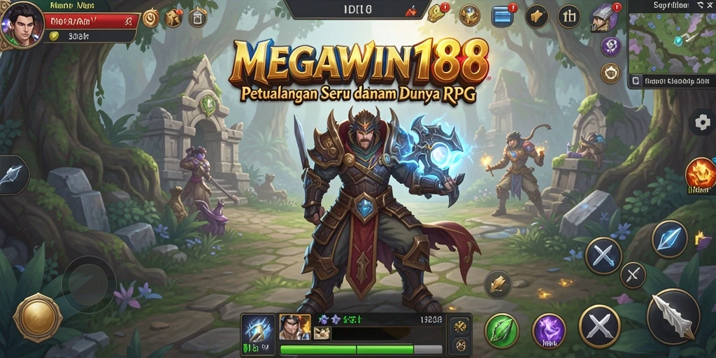 Screenshot gameplay MEGAWIN188 menampilkan pertarungan seru di dunia RPG.