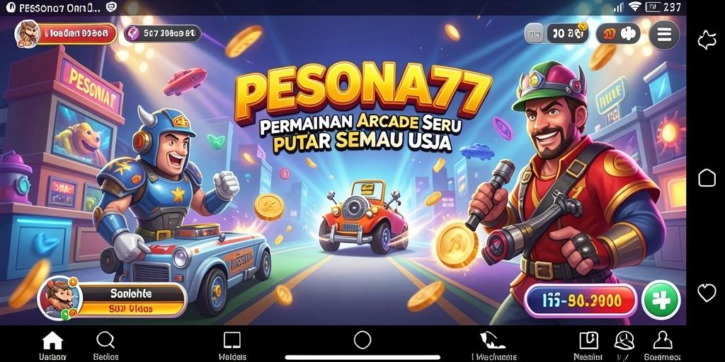 Screenshot PESONA77 menampilkan momen seru dalam gameplay Arcade.