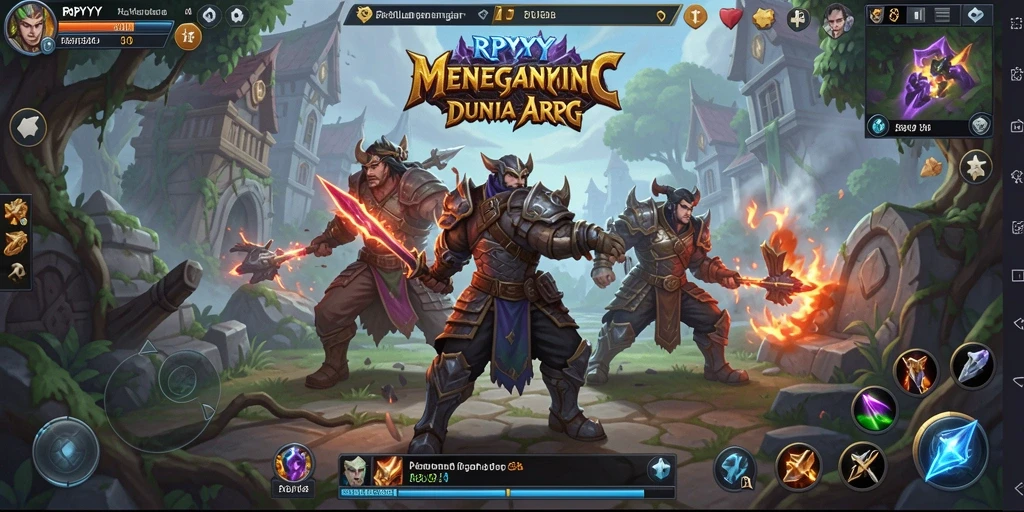 Tampilan gameplay RPG yang mendebarkan dan penuh aksi di RPYYY.