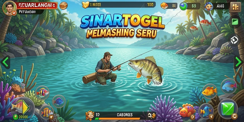 Screenshot gameplay dari SINARTOGEL menunjukkan aksi memancing yang seru.